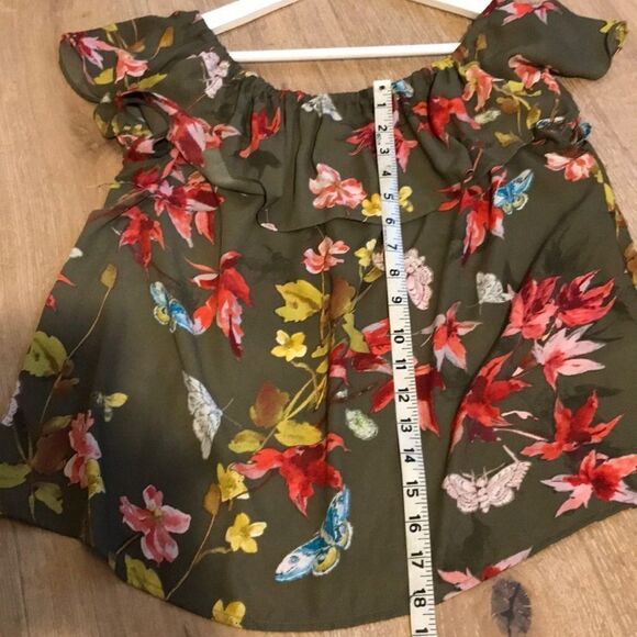 Anthropologie Mauve romantic floral top -XS - Picture 7 of 8